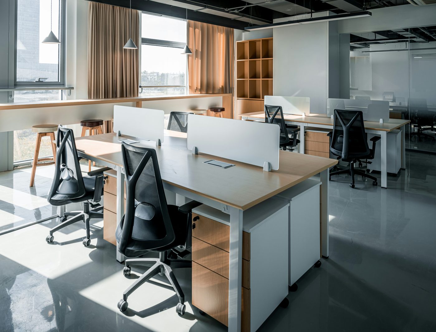 Tidy office workstations ready for the day